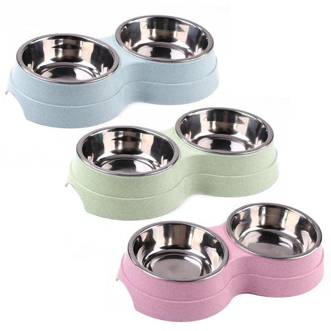 Colorful Double Dog Bowl